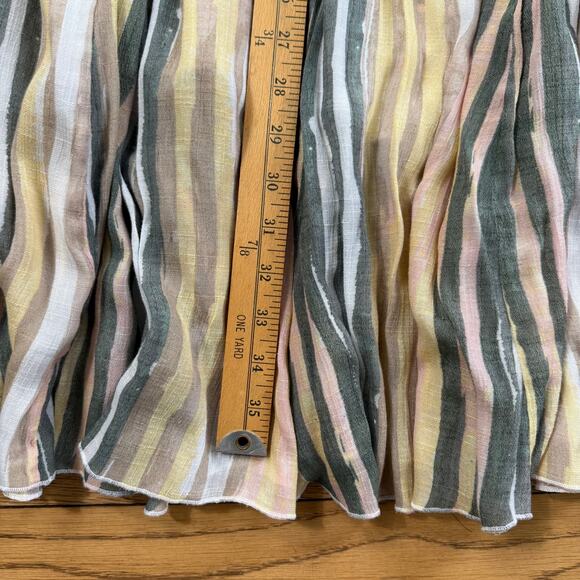 new directions Pastel Yellow, Sage Green Pink Gauze Godet Maxi Skirt XL READ - Picture 10 of 10